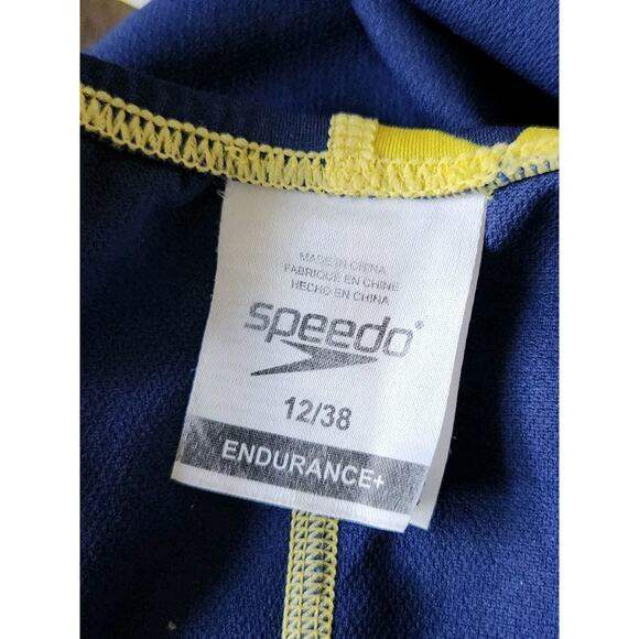 Speedo Trending Fast One Blue Gold Endurance Swim Suit Female 7719908-419 12/38 - Picture 6 of 7